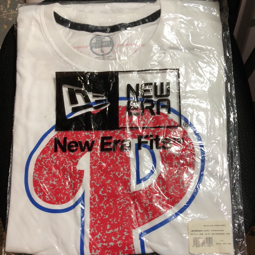 MLB Philadelphia Phillies White Tee with Red P & Blue Outline